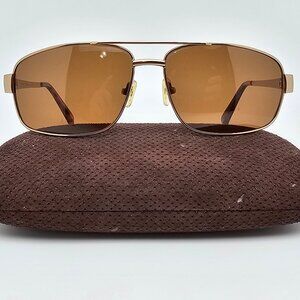 *SOLD* Joseph Abboud Matte Gold Frame Polarized Brown Lens Aviator Sunglasses